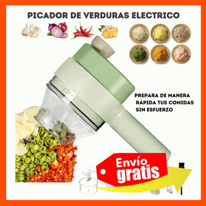 Cortador y picador de verduras eléctrico 4 en 1