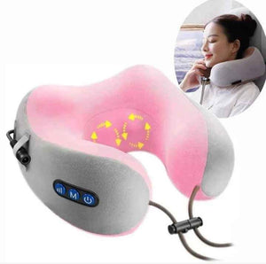 Almohada de masaje multifuncional en forma de U, masajeador eléctrico portátil para cuello, hombros, cervicales, viaje, casa, coche, relajación
